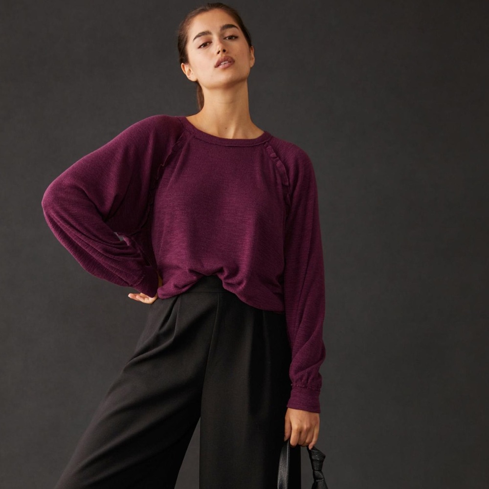 Anthropologie Pilcro Ruffled Oversized Sweater - Size M